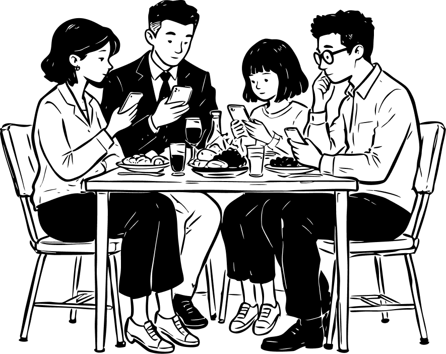 Family at dinner table