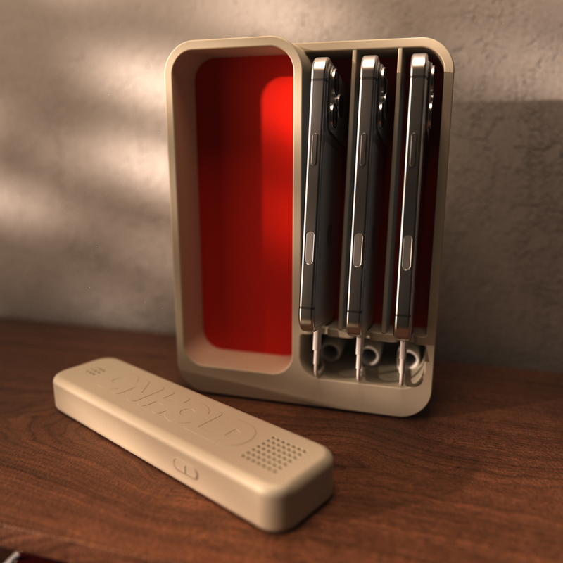 Docking a phone in the OnHold locker